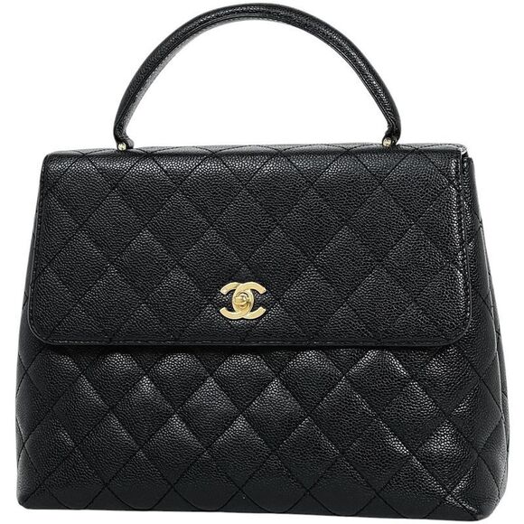 Chanel Handbags - Chanel Cocomark Handbag Matelasse Handbag Caviar Skin Black A21397 Women's